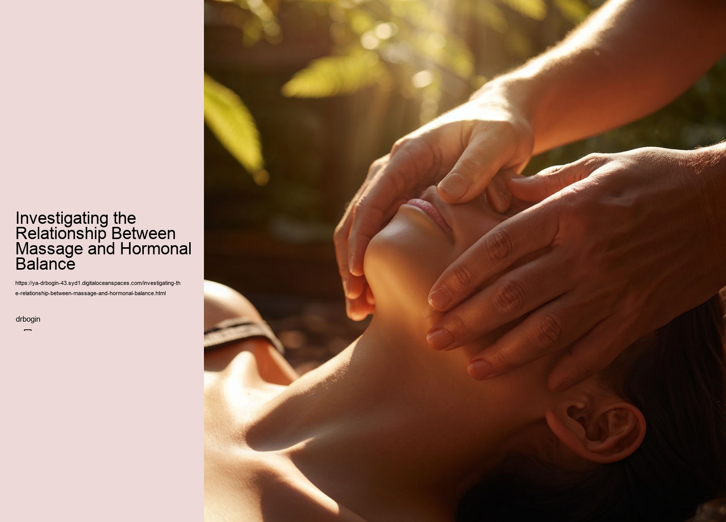 Investigating the Relationship Between Massage and Hormonal Balance